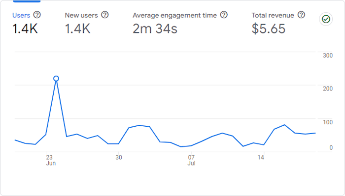 Google Analytics Graph for July