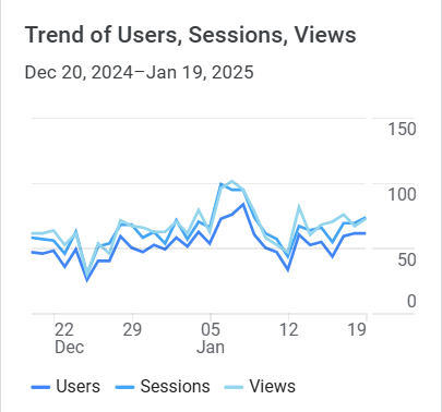 Google Analytics Graph for January