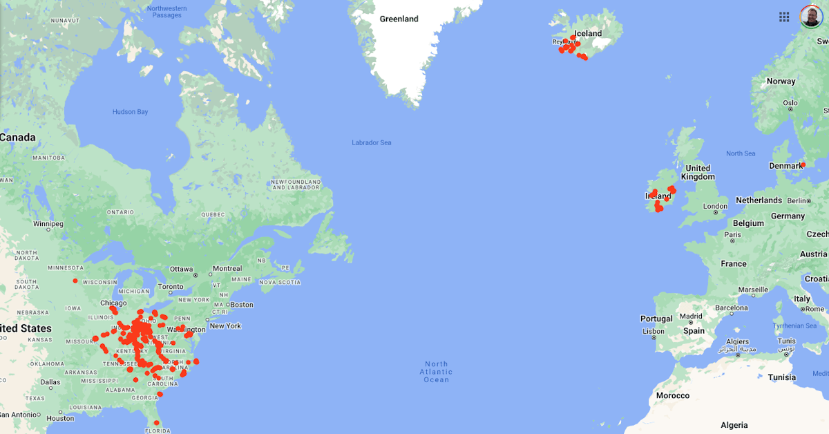 Map of my Globe-Trotting Adventures